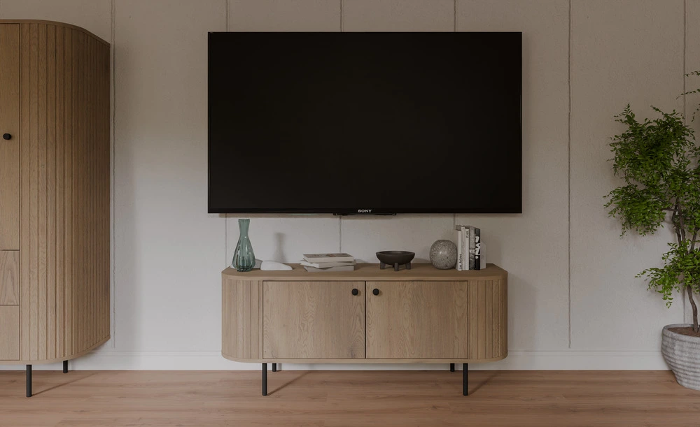 Szafka RTV do salonu OVALIO 123 cm – dąb cremona Szafki RTV Desire Furniture