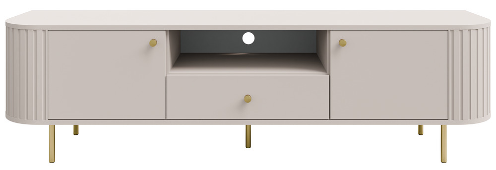 Szafka RTV OVALIO 180 cm beż piaskowy – nowoczesna elegancja Szafka RTV OVALIO 180 cm beż piaskowy – nowoczesna elegancja