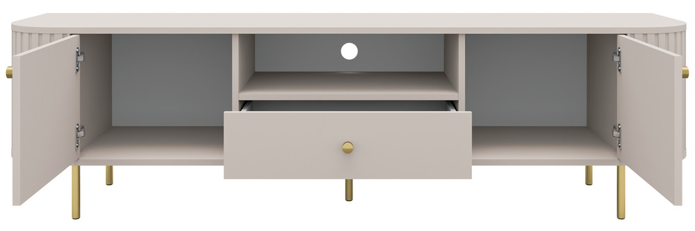 Szafka RTV OVALIO 180 cm beż piaskowy – nowoczesna elegancja Szafka RTV OVALIO 180 cm beż piaskowy – nowoczesna elegancja