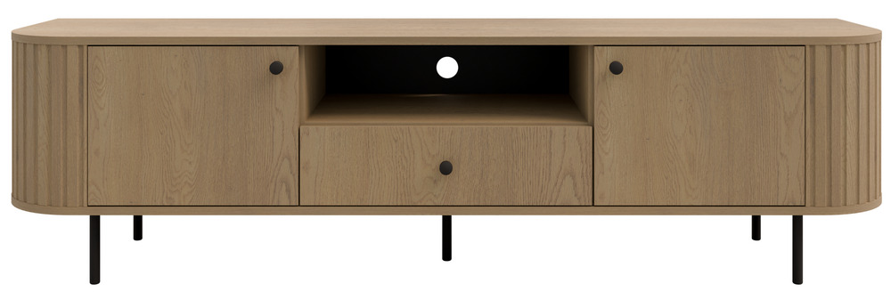 Szafka RTV OVALIO 180 cm dąb cremona – styl i harmonia Szafka RTV OVALIO 180 cm dąb cremona – styl i harmonia