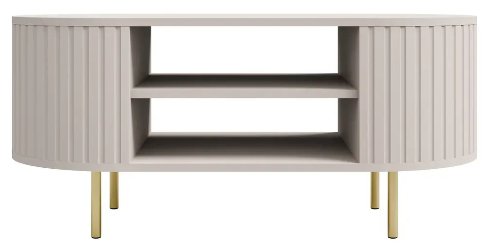 Stolik kawowy OVALIO 100 cm beż piaskowy – nowoczesny | Desire