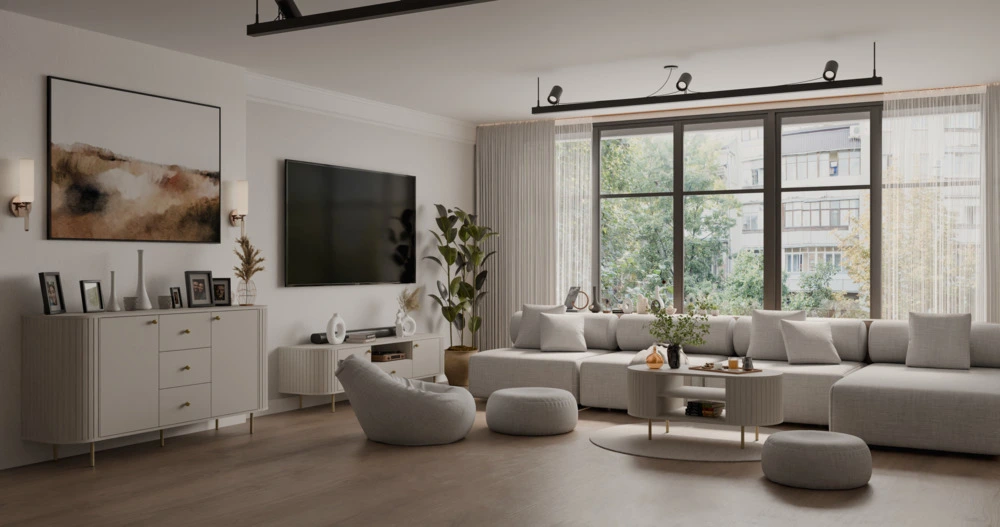 Stolik kawowy do salonu OVALIO 100 cm – beż piaskowy, nowoczesny Stoliki kawowe okrągłe Desire Furniture