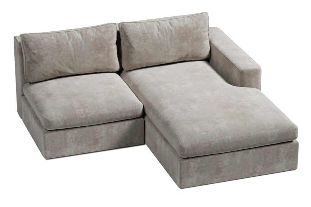 sofa narożna L z otwartą formą po jednej stronie