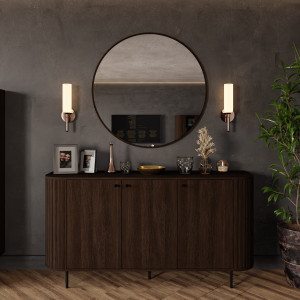 Okrągłe lustro OVALIO 100 cm wiszące – dąb dunin | Lustra okrągłe Desire Furniture
