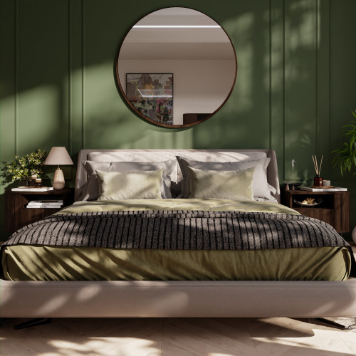 Okrągłe lustro OVALIO 100 cm wiszące – dąb dunin | Lustra okrągłe Desire Furniture