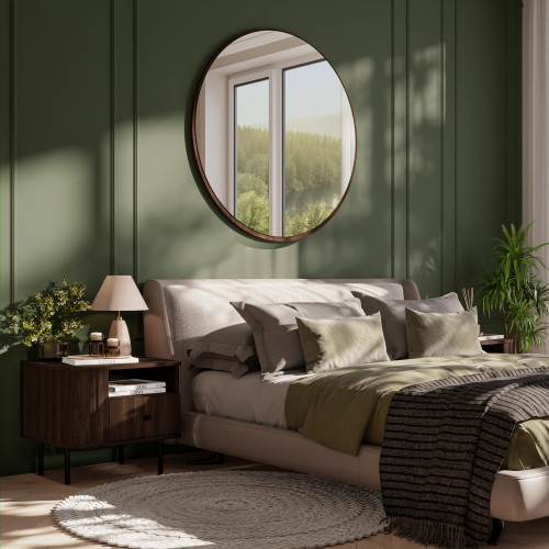 Okrągłe lustro OVALIO 100 cm wiszące – dąb dunin | Lustra okrągłe Desire Furniture