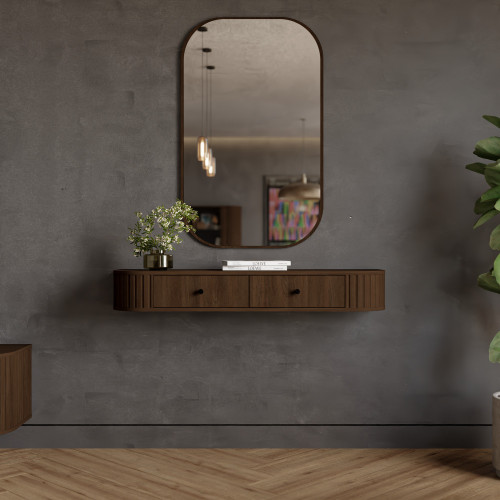 Owalne lustro wiszące OVALIO 110 × 68 cm – dąb dunin | Lustra prostokątne Desire Furniture