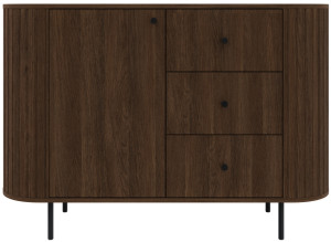 Komoda do salonu z szufladami i szafką 123 cm OVALIO – dąb dunin