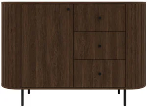 Komoda do salonu z szufladami i szafką 123 cm OVALIO – dąb dunin