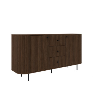 Komoda do salonu OVALIO 165 cm z szufladami i szafkami – dąb dunin | Komody z drzwiami Desire Furniture