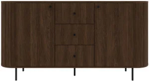 Komoda do salonu OVALIO 165 cm z szufladami i szafkami – dąb dunin