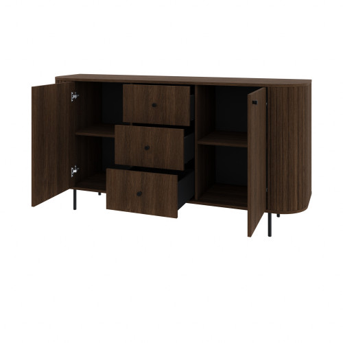 Komoda do salonu OVALIO 165 cm z szufladami i szafkami – dąb dunin | Komody z drzwiami Desire Furniture