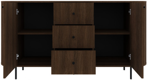 Komoda do salonu OVALIO 165 cm z szufladami i szafkami – dąb dunin | Komody z drzwiami Desire Furniture