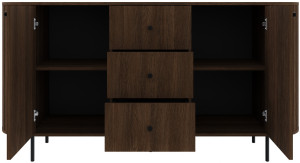 Komoda do salonu OVALIO 165 cm z szufladami i szafkami – dąb dunin | Komody z drzwiami Desire Furniture