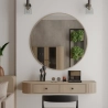 Okrągłe lustro OVALIO 100 cm wiszące – dąb cremona Lustra okrągłe Desire Furniture