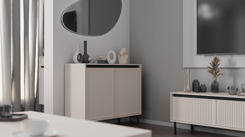 Nowoczesna dwudrzwiowa komoda OSAKA 100 cm, do przedpokoju, do salonu, beż piaskowy Osaka Desire Furniture