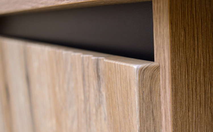 Dwudrzwiowa komoda OSAKA 100 cm, dwie szuflady, do przedpokoju, do salonu, dąb evoke Osaka Desire Furniture