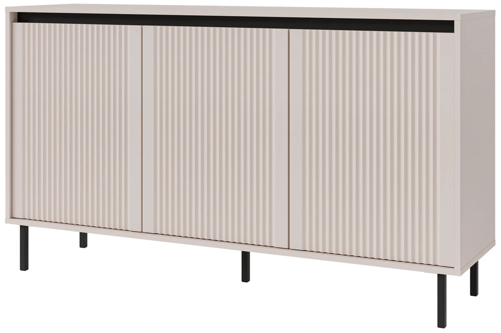 Pojemna trzydrzwiowa komoda OSAKA 149 cm do salonu, beż piaskowy Osaka Desire Furniture
