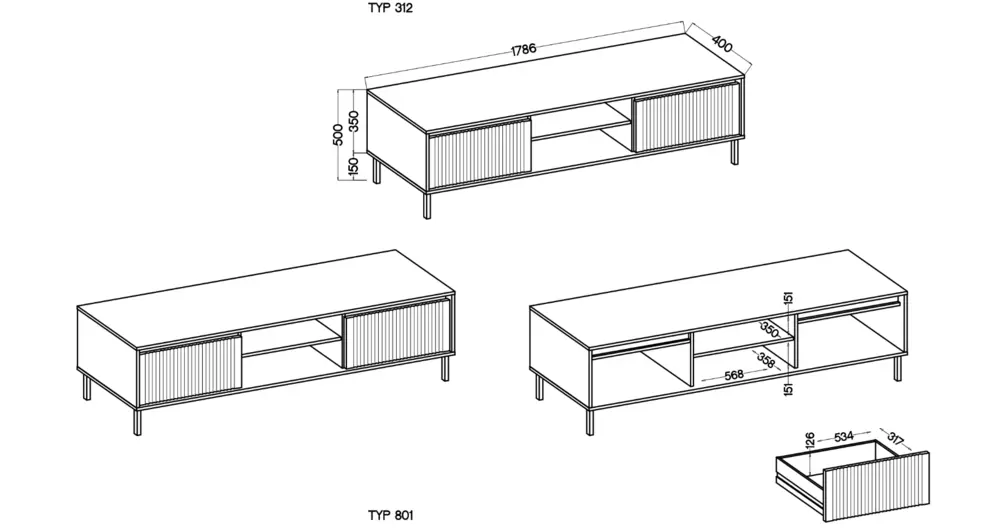 Szafka RTV OSAKA 179 cm w stylu nowoczesnym, do salonu, beż piaskowy Osaka Desire Furniture