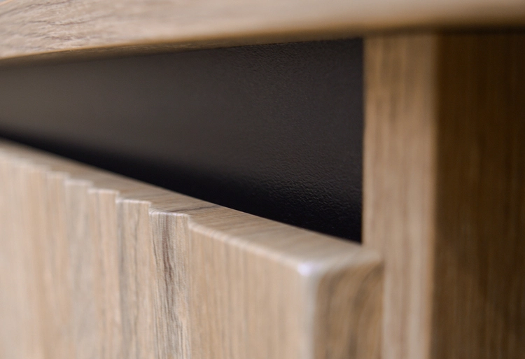 Nowoczesny stolik nocny do sypialni z szufladą OSAKA 52 cm, dąb evoke Szafki nocne Desire Furniture