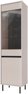 Witryna do salonu OSAKA 56 cm, wysoka i przeszklona, beż piaskowy