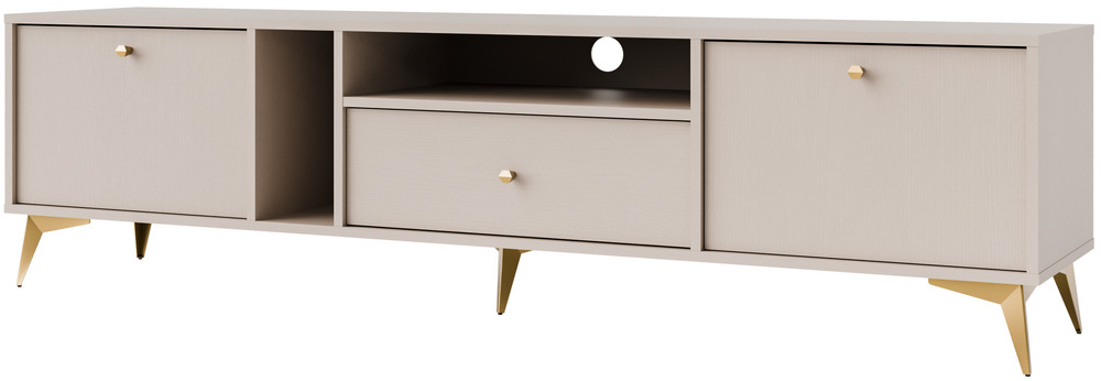 Nowoczesna szafka RTV TOKYO 180 cm, do salonu, beż piaskowy, nogi rozgwiazda Tokyo Desire Furniture