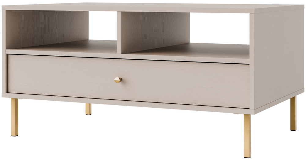 Prostokątny stolik kawowy TOKYO 100 cm, do salonu, beż piaskowy, nogi proste Tokyo Desire Furniture