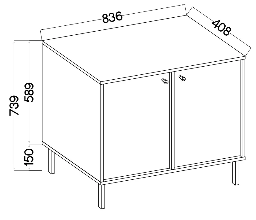 Komoda na nóżkach do salonu TOKYO 84 cm, beż piaskowy, nogi proste Tokyo Desire Furniture