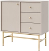 Mała komoda do przedpokoju i salonu TOKYO 84 cm, beż piaskowy, stelaż