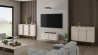 Mała szafka wisząca pod telewizor TOKYO 120 cm, beż piaskowy Szafki RTV Desire Furniture