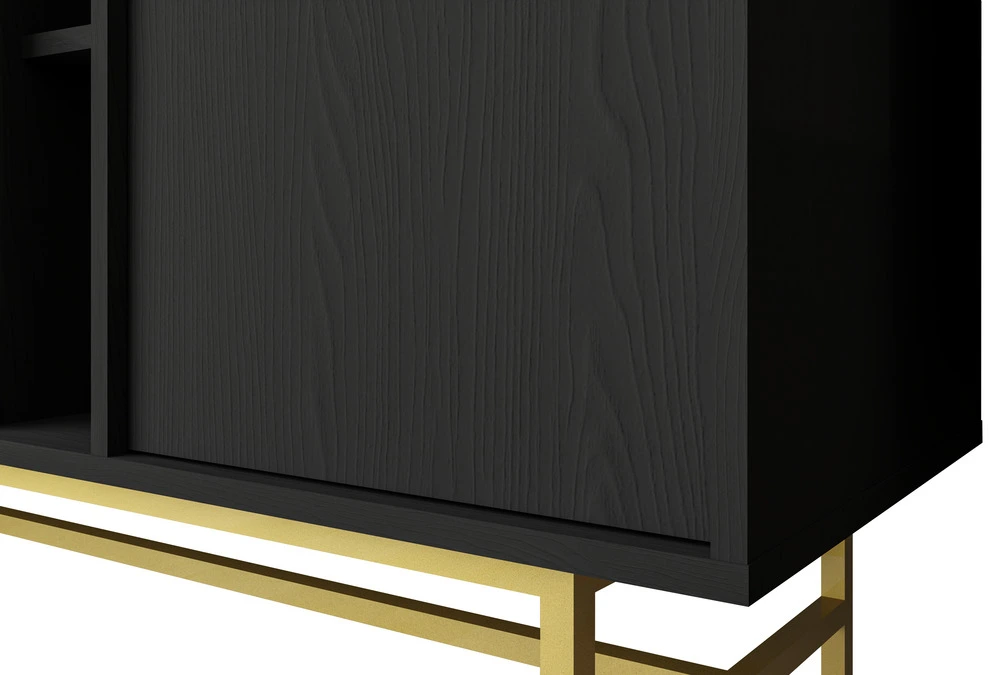 Mała szafka pod telewizor do salonu TOKYO 120 cm, czarny grafit, stelaż Szafki RTV Desire Furniture