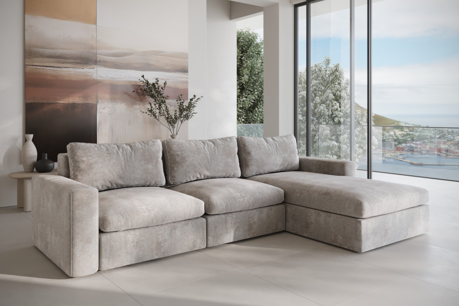 duży narożnik L do rodzinnego salonu