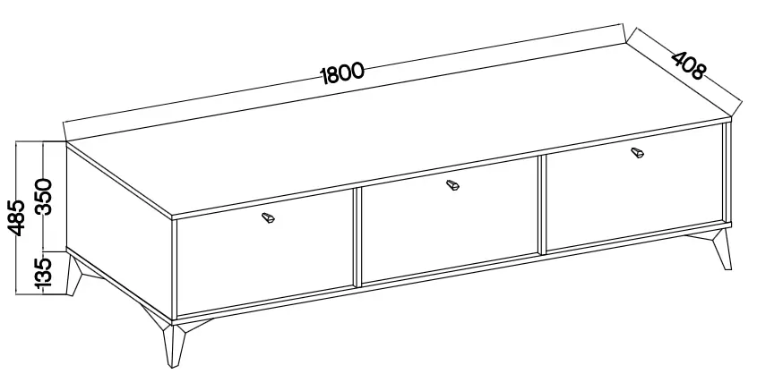 Pojemna szafka RTV TOKYO 180 cm, do salonu, eucaliptus, nogi rozgwiazda Tokyo Desire Furniture