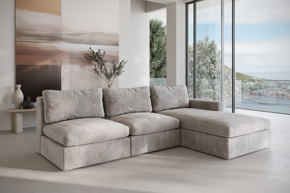 elegancki narożnik L do salonu z jednym bokiem