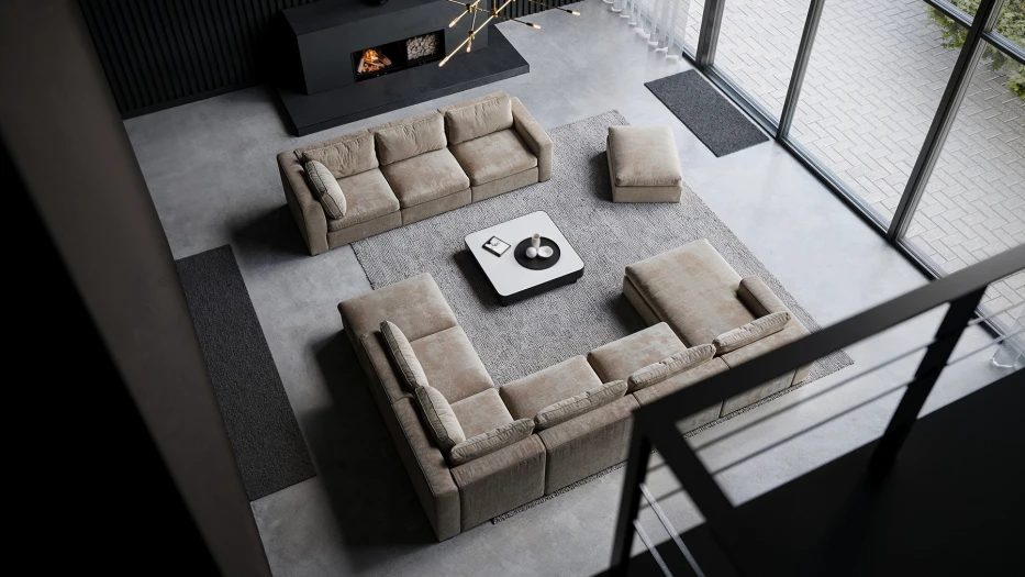 narożnik tapicerowany o lekkiej formie