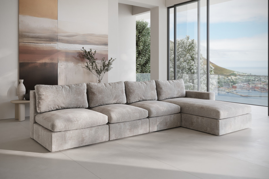 elegancki narożnik XXL z jednym bokiem