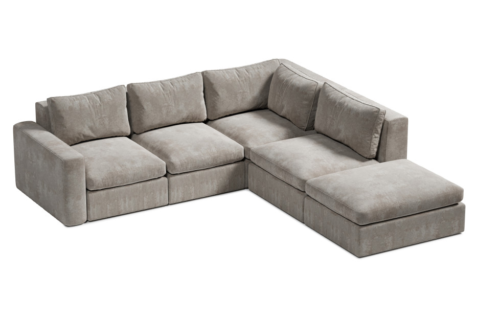 sofa narożna z pufą do salonu