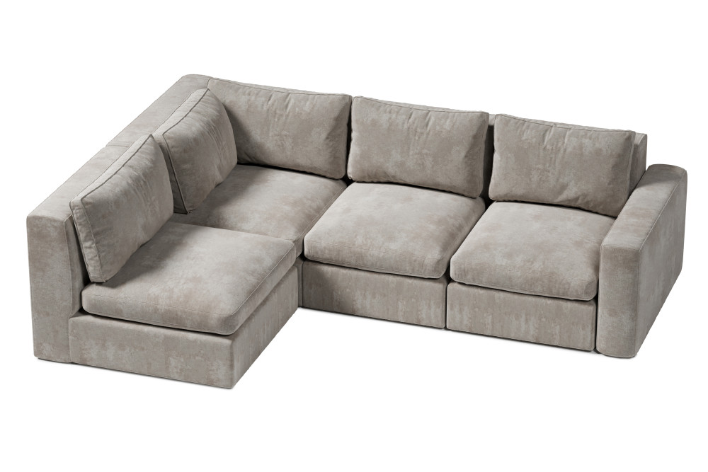 narożnik wypoczynkowy z miękkimi poduchami