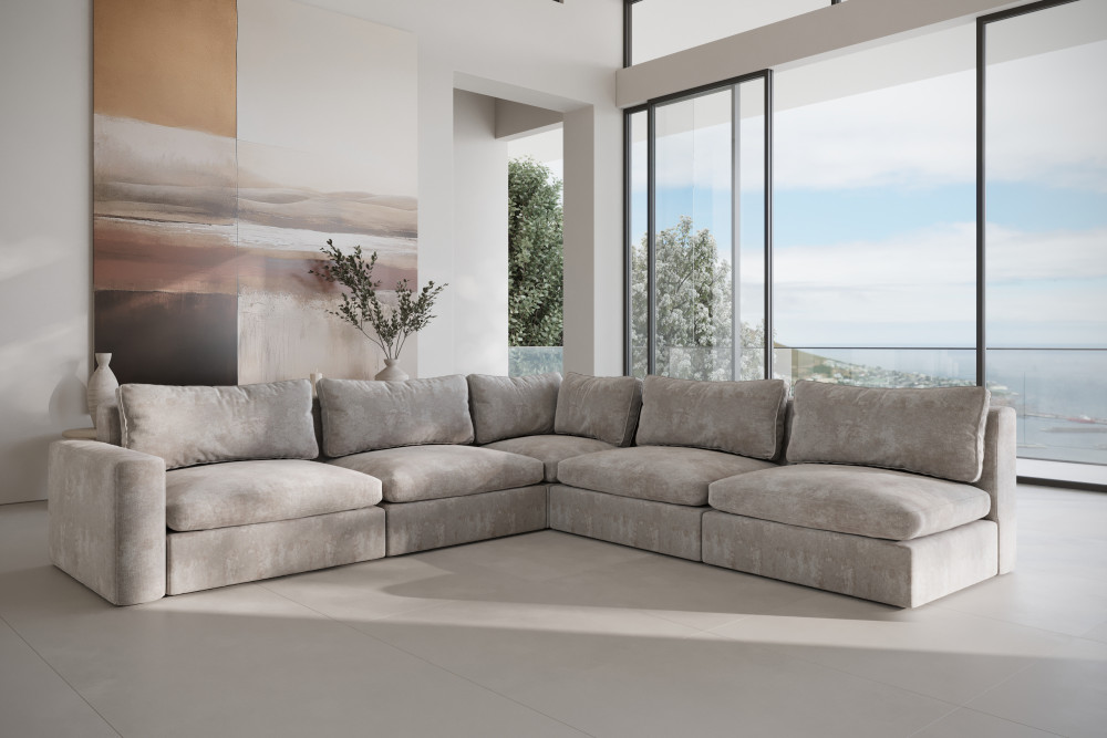 sofa narożna XL z miękkimi poduchami