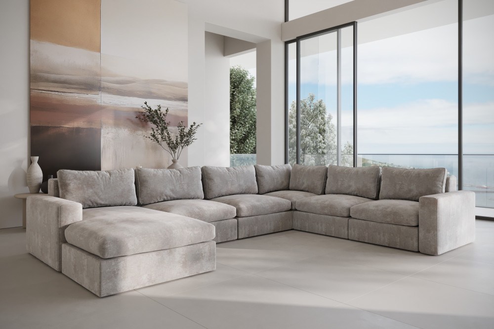 elegancki narożnik z szezlongiem do relaksu