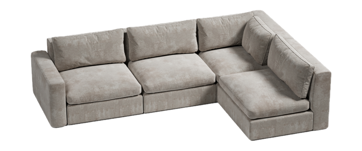 narożnik L nowoczesny z jednym podłokietnikiem