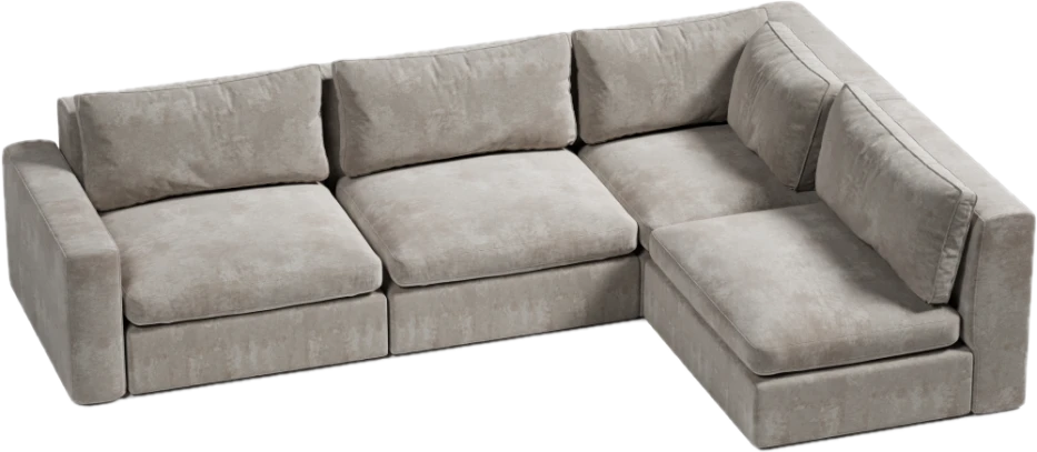 narożnik L nowoczesny z jednym podłokietnikiem