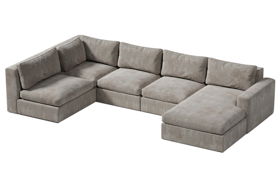 elegancki narożnik U do przestrzeni dziennej