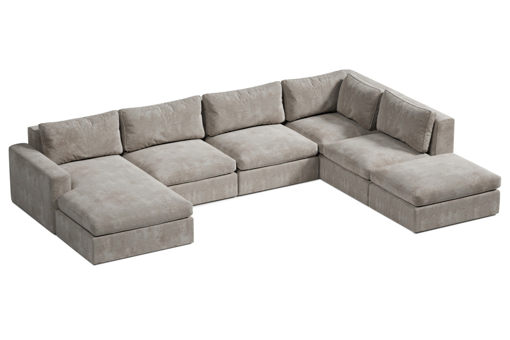 sofa narożna U z dodatkowym miejscem do relaksu