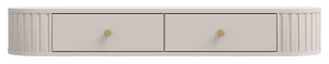 Nowoczesna toaletka OVALIO 123 cm z szufladami – beż piaskowy
