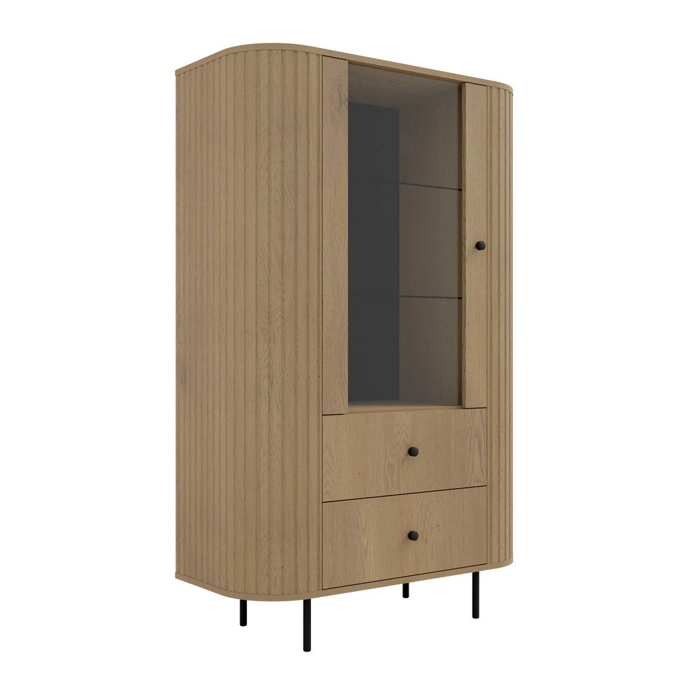 witryna do salonu Ovalio dąb cremona