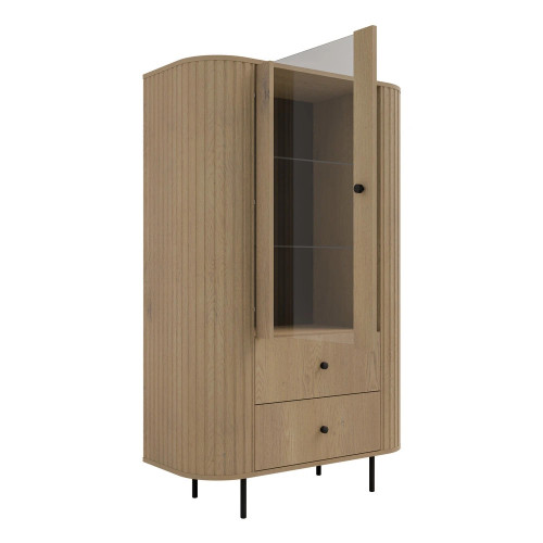 ryflowana witryna Ovalio z przeszkleniem