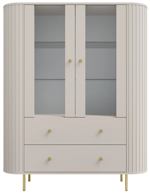 nowoczesna witryna Ovalio 123 cm z przeszkleniem