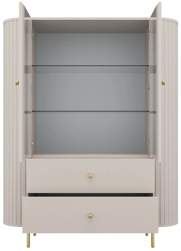 nowoczesna witryna Ovalio 123 cm z przeszkleniem