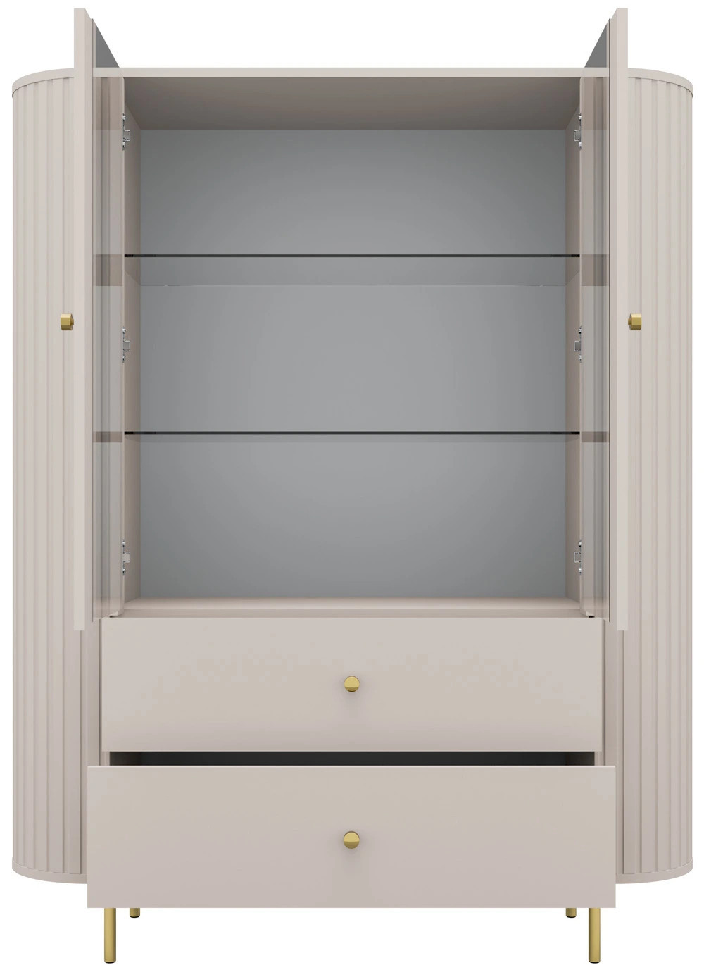 witryna Ovalio 123 cm z szufladami